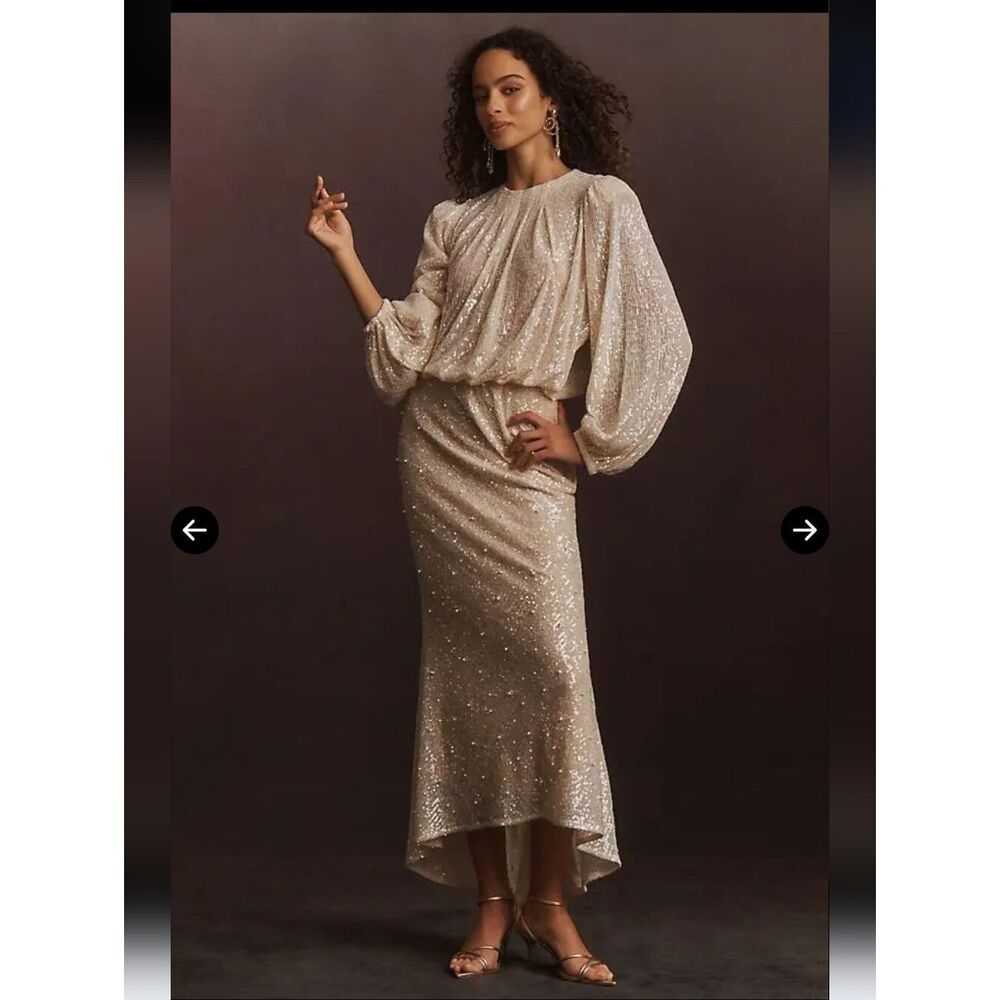Mare Mare Nwt Sequin Long-Sleeve Maxi Dress Size Medium
